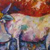 Lilac young bull Hardbord, oil 50х60 2007