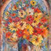 Bunch of flowers in arch Canvas, oil 70х90 2007