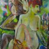 Adam, Eve and dragon, Canvas, oil 80х60, 2012